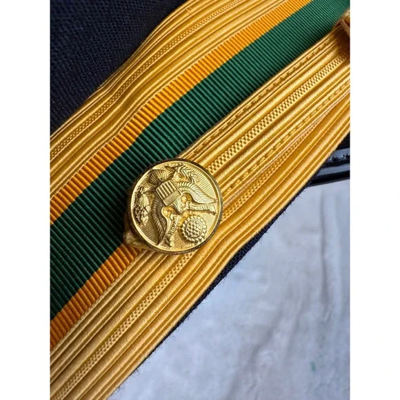 Kingform Cap De Luxe Military Visor Hat Black Gold Oak Leaf Embroidery  7 3/8 - Picture 3 of 7